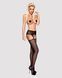 Сексуальные чулки с поясом Obsessive Garter stockings S307 black, размер S/M/L картинка 5
