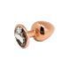 Металлическая анальная пробка Wooomy Tralalo Rose Gold Metal Plug, размер L (диаметр 4 см) картинка