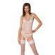 Корсет с пажами + трусики с ажурным декором и доступом Passion Ursula Corset white, размер L/XL картинка