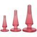 Набор анальных пробок Doc Johnson Crystal Jellies Anal Initiation Kit Pink  (диаметр 2 см - 3 см - 4 см) картинка 1