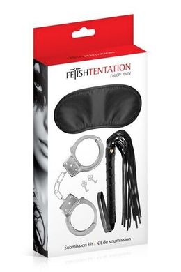 Набір BDSM аксесуарів Fetish Tentation Submission Kit (маска, наручники, флогер) зображення