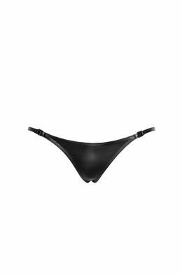 Трусики-стринги с застежками по бокам Noir Handmade P012 Wild crocodile wetlook thong with double opening, размер S картинка