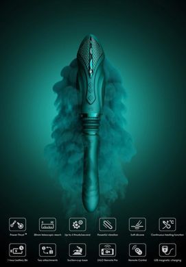Компактна смарт секс-машина з пультом ДК Zalo Sesh Turquoise Green + 2 насадки (діаметр 3,8 см) зображення