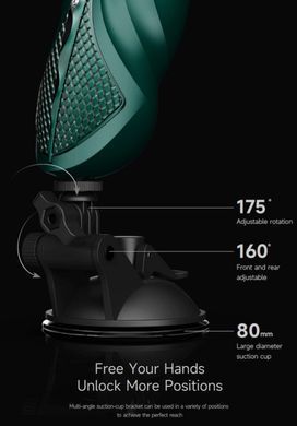 Компактна смарт секс-машина з пультом ДК Zalo Sesh Turquoise Green + 2 насадки (діаметр 3,8 см) зображення