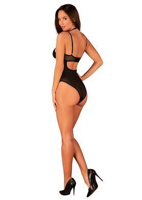 Прозрачное боди с двойными бретелями Obsessive Selinne teddy Black, размер XS/S картинка