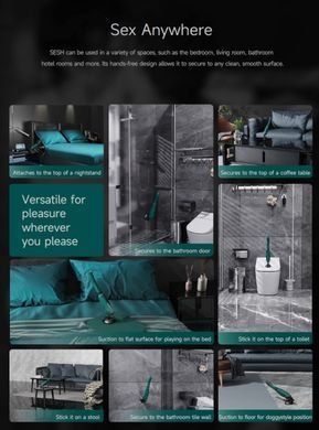Компактна смарт секс-машина з пультом ДК Zalo Sesh Turquoise Green + 2 насадки (діаметр 3,8 см) зображення