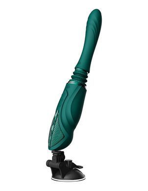 Компактна смарт секс-машина з пультом ДК Zalo Sesh Turquoise Green + 2 насадки (діаметр 3,8 см) зображення