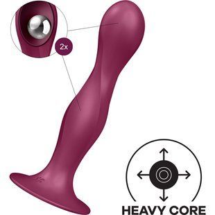 Дилдо на присосці з рухомими кульками Satisfyer Double Ball-R Red (діаметр 3,8 см) зображення