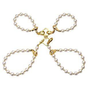Набор БДСМ: жемчужные наручники и поножи LOCKINK Pearl Bondage & Restraint Set картинка