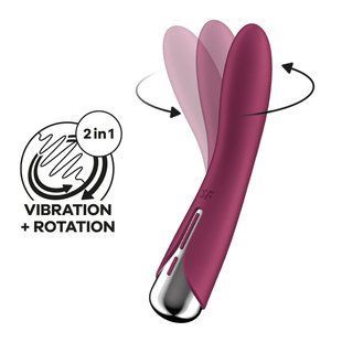 Вібратор для точки G з ротацією Satisfyer Spinning Vibe 1 Red (діаметр 3,5 см) зображення