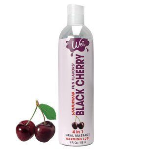 Зігріваючий лубрикант на водній основі без цукру Wet Warming 4in1 Black Cherry, черешня (118 мл) зображення