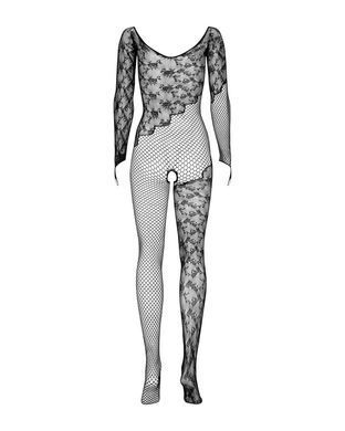 Ажурный бодистокинг с рукавами Obsessive Bodystocking F210 black, размер S/M/L картинка