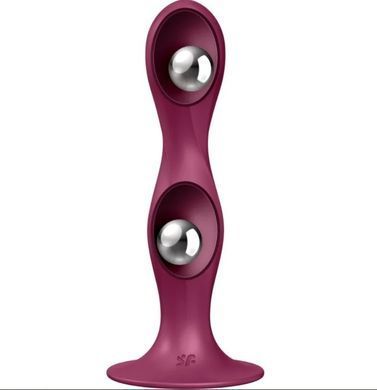 Дилдо на присосці з рухомими кульками Satisfyer Double Ball-R Red (діаметр 3,8 см) зображення