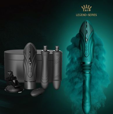Компактна смарт секс-машина з пультом ДК Zalo Sesh Turquoise Green + 2 насадки (діаметр 3,8 см) зображення