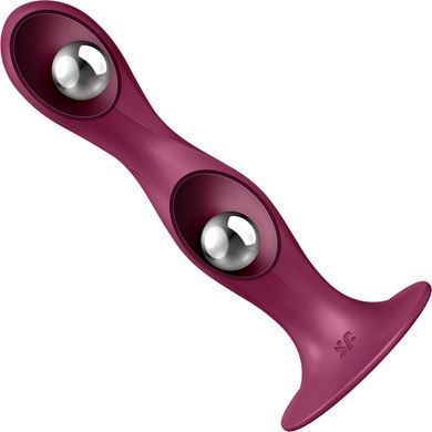 Дилдо на присосці з рухомими кульками Satisfyer Double Ball-R Red (діаметр 3,8 см) зображення