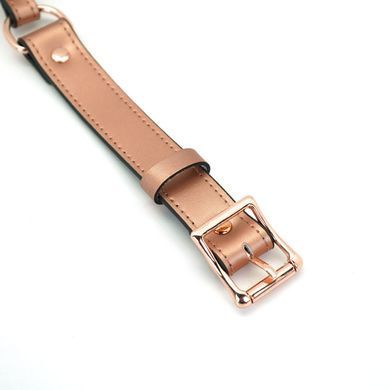 Шкіряний кляп з силіконовою кулькою Liebe Seele Rose Gold Memory Ball Gag зображення