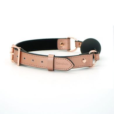 Шкіряний кляп з силіконовою кулькою Liebe Seele Rose Gold Memory Ball Gag зображення