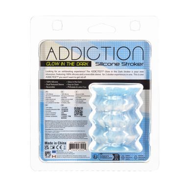 Мастурбатор, що світиться у темряві ADDICTION Silicone Reversible Stroker Glow in the Dark зображення