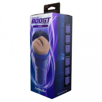 Мастурбатор-ротик Fleshlight Boost Blow Medium Dark Flesh, плаваючі кільця Turbo Tech зображення