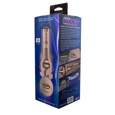 Мастурбатор-ротик Fleshlight Boost Blow Medium Dark Flesh, плаваючі кільця Turbo Tech зображення