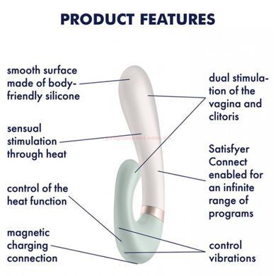 Смарт вібратор кролик із підігрівом Satisfyer Heat Wave Mint (діаметр 3,5 см) зображення