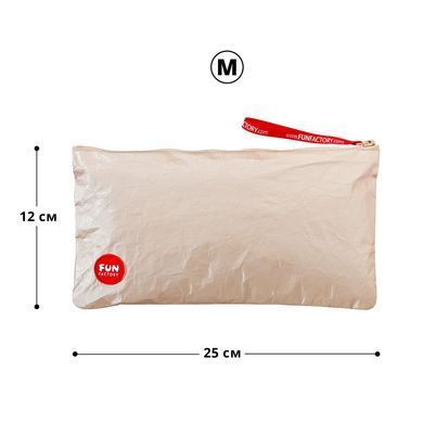 Сумка для секс-игрушек на молнии Fun Factory TOYBAG Gold, размер M (25x12 см) картинка