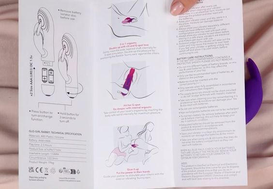 Вибратор-кролик Rocks Off Glo Girl Rabbit, на батарейках (диаметр 3,9 см) картинка