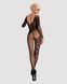 Ажурный бодистокинг с рукавами Obsessive Bodystocking F210 black, размер S/M/L картинка 8