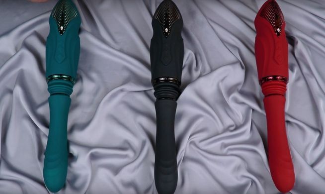 Компактна смарт секс-машина з пультом ДК Zalo Sesh Turquoise Green + 2 насадки (діаметр 3,8 см) зображення