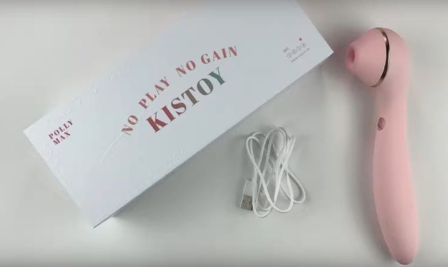 Вакуумный стимулятор с вибрацией и ротацией KISTOY Polly Max Green (диаметр 4,8 см) картинка