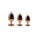 Металева анальна пробка Wooomy Tralalo Rose Gold Metal Plug Magenta, розмір M (діаметр 3,4 см) картинка 3