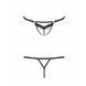 Откровенные трусики-стрепы с кружевом Passion Exclusive SOLON THONG black, размер XXL/XXXL картинка 3