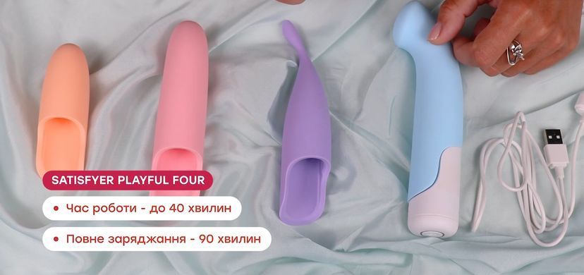 Набор 4-в-1: вибратор и 4 насадки Satisfyer Playful Four картинка