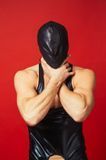 Фото Закрита шкіряна маска зі шнурівкою D&A Deprivation mask Leather