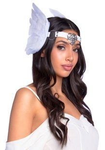 Повязка на голову с перьями Leg Avenue Feather headband White картинка
