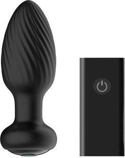 Анальная пробка с вибрацией-ротацией и пультом ДУ Nexus TORNADO Remote Control Rotating Butt Plug Black Small (диаметр 3,35 см) картинка
