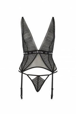 Стильный корсет + стринги Passion Exclusive MIRAJANE CORSET black, размер XXL/XXXL картинка