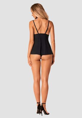 Сатиновый комплект: майка+трусики Obsessive Bella Rou top & panties, размер XS/S картинка