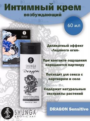 Стимулирующий крем для пар с эффектом "Лед и Пламя" Shunga SHUNGA Dragon Cream SENSITIVE (60 мл) картинка