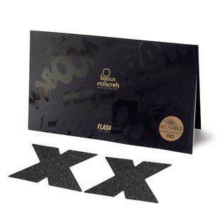 Прикраса на соски (буква Х) Bijoux Indiscrets - Flash Cross Black (Чорна) зображення