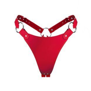 Трусики з натуральної шкіри Feral Feelings String Bikini Red зображення