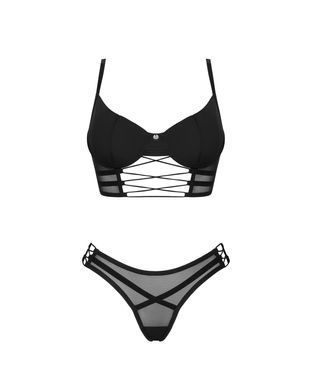 Сексуальний комплект з імітацією шнурівки Obsessive Roxelia 2-pcs set, розмір XS/S зображення