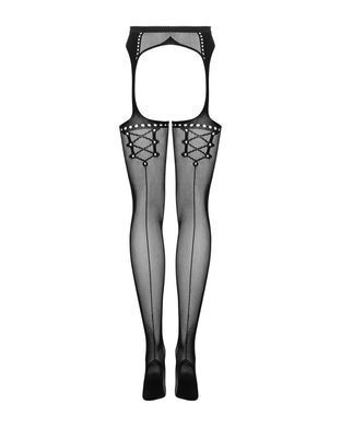 Сексуальные чулки с поясом Obsessive Garter stockings S314 black, размер S/M/L картинка