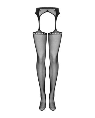 Сексуальні панчохи із поясом Obsessive Garter stockings S314 black, розмір S/M/L зображення