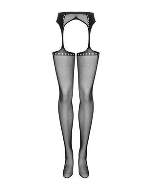 Сексуальные чулки с поясом Obsessive Garter stockings S314 black, размер S/M/L картинка