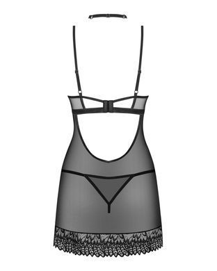 Прозрачная рубашка и трусики Obsessive Donarella chemise & thong, размер XS/S картинка