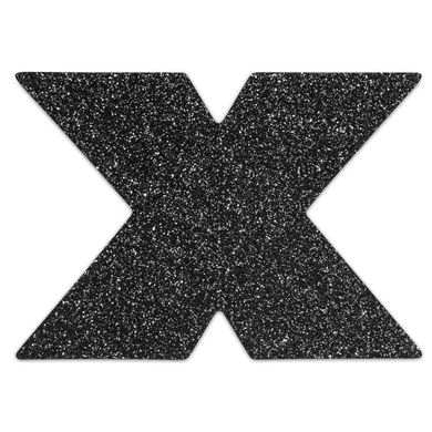 Украшение на соски (буква X) Bijoux Indiscrets - Flash Cross Black (Чёрное) картинка