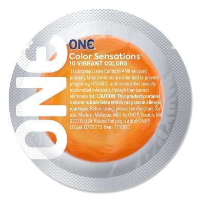 Презерватив со смазкой ONE Color Sensations ONE trip tot cloud nine Orange (1 шт)  картинка