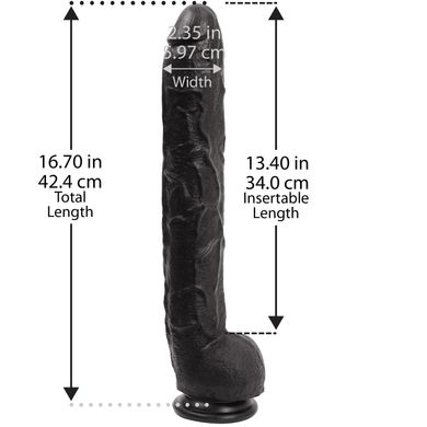 Фалоімітатор Doc Johnson Dick Rambone Cock Black (в ПЕ пакеті!, діаметр 6 см, довжина 42 см) зображення
