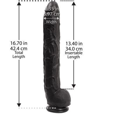 Фалоімітатор Doc Johnson Dick Rambone Cock Black (в ПЕ пакеті!, діаметр 6 см, довжина 42 см) зображення